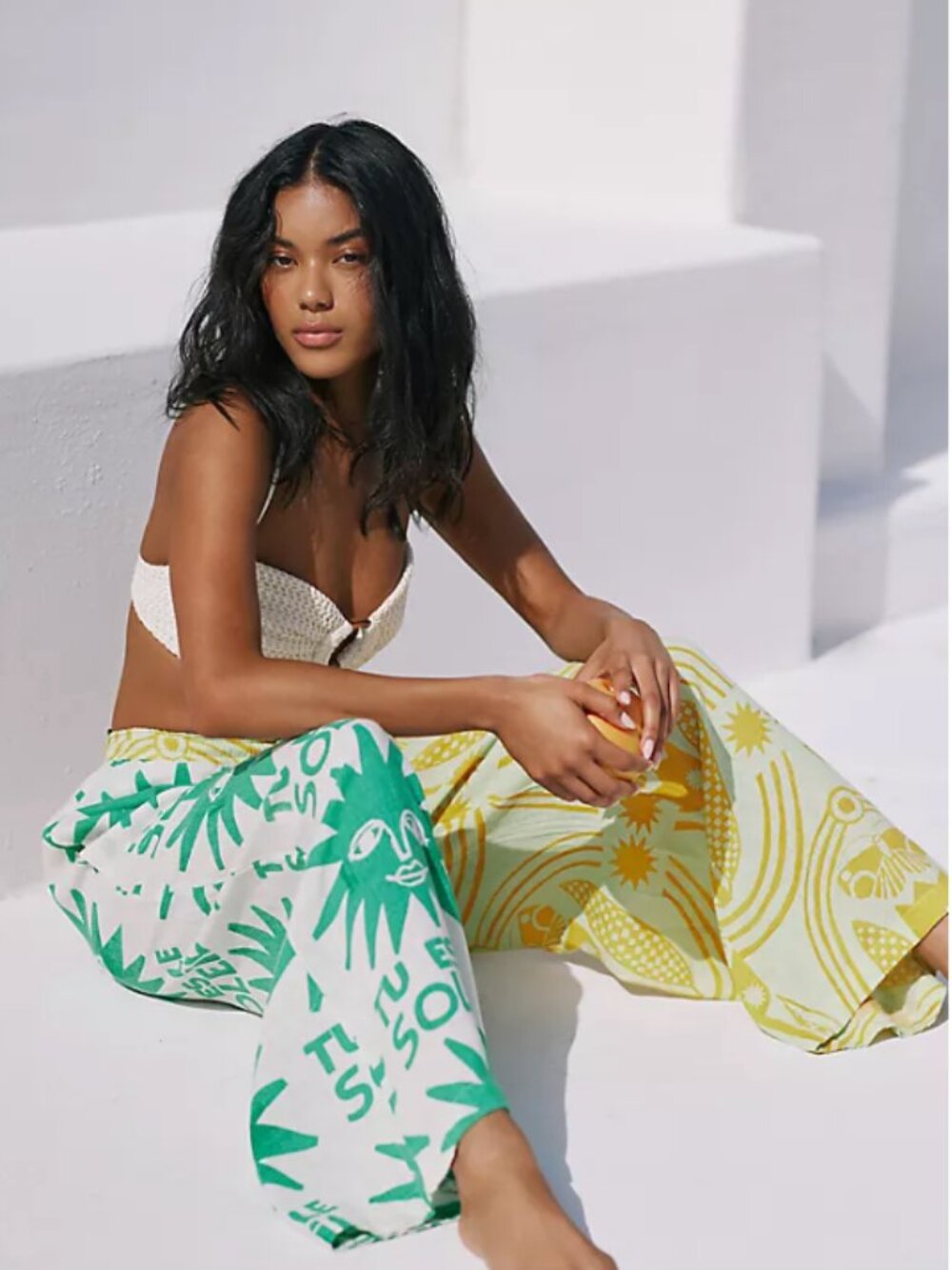 Anthropologie Anisa Makhoul Printed Wide-Leg Pants Medium